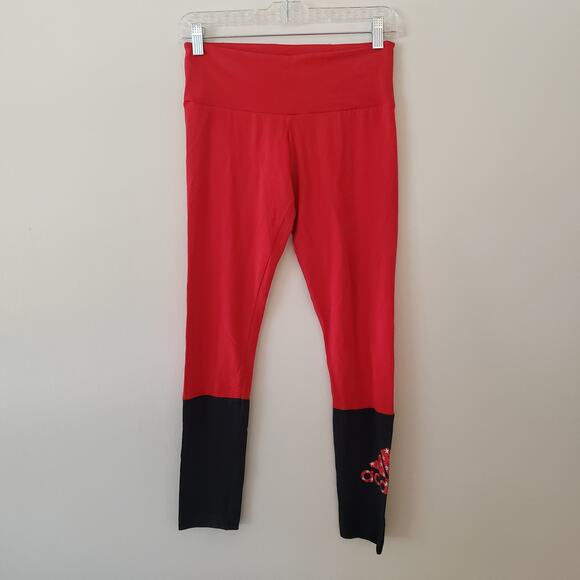 NWOT Adidas Leggings Red & Blue Size Small - Picture 1 of 5